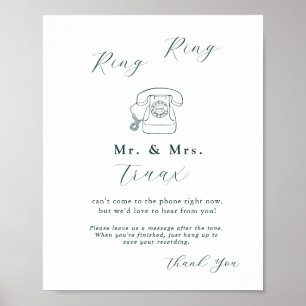 Poster Emerald Green Vintage Botanic em Audio Guestbook