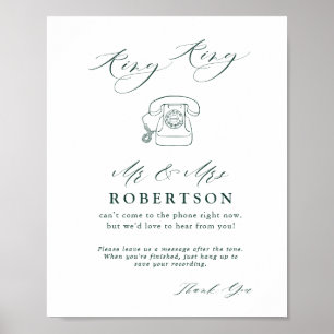 Poster Emerald Green Vintage Botanic em Audio Guestbook