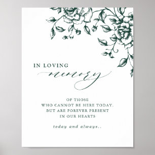 Poster Emerald Green Vintage Botânico em memória amorosa