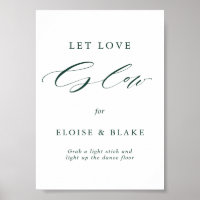Emerald Greenery Vintage Botanical Let Love Glow