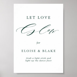 Poster Emerald Greenery Vintage Botanical Let Love Glow