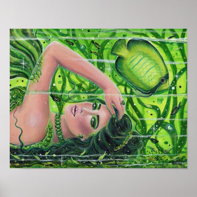 Poster Emerald Mermaid art por Renee L. Lavoie (Frente)