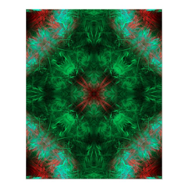 Pôster Emerald Sacred Geometry Fractal Art (Frente)