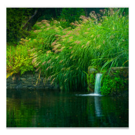 Pôster Emerald Stillness by the Garden Falls