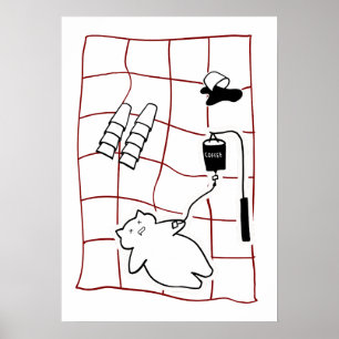 Poster Emergência de Espresso — Gato com Humor de Café Go