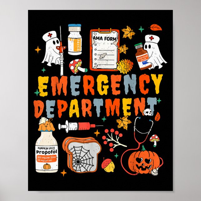 Poster Emergency Department Funny Er Nurse Halloween Soky (Frente)