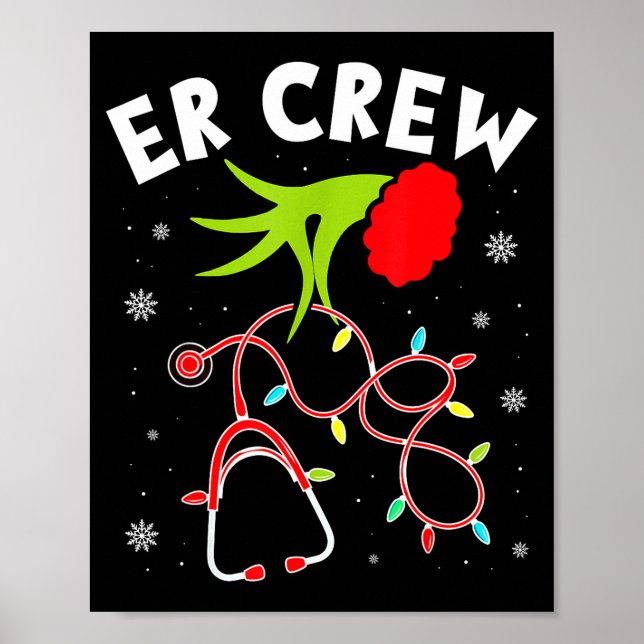 Poster Emergency Room Christmas Er Crew Nurse Xmas Holida (Frente)