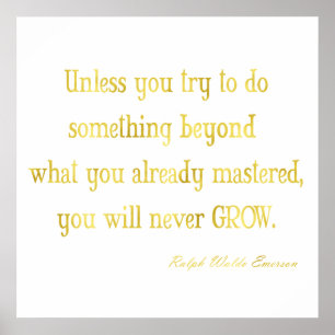 Pôster Emerson Citação Dourada De Sequências Metálica