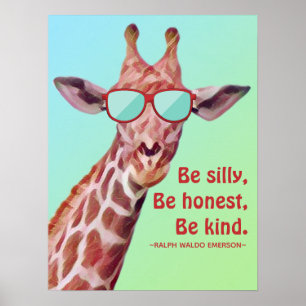 Poster Emerson, uma citação inspiradora, seja uma girafa