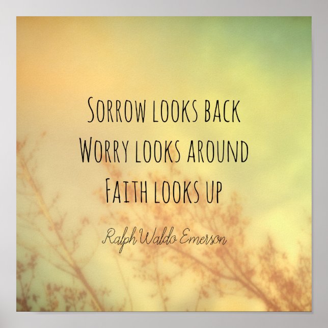 Poster Emerson, uma citação literária e de arte natural (Frente)