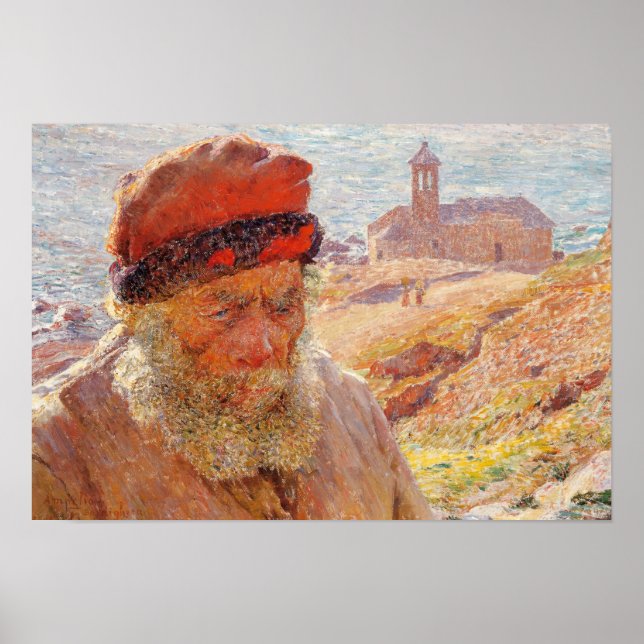 Poster Emile Claus - Ampelio, Old Fisherman of Bordighera (Frente)