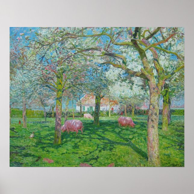 Poster Emile Claus - O Pomar na Primavera (Frente)