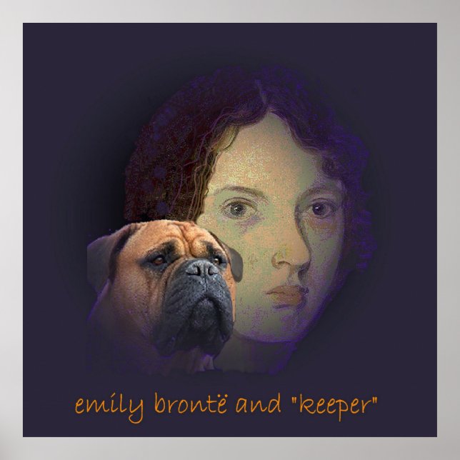 Poster Emily Bronte e seu cachorro "Keeper" (Frente)