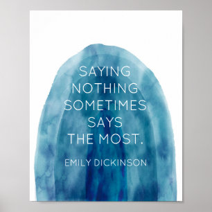 Poster Emily Dickinson Literalmente Citação Blue Watercol