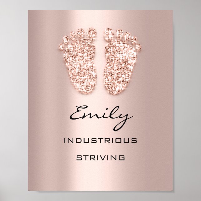 Poster Emily Name Significa New Baby Feet Rosa Gift (Frente)