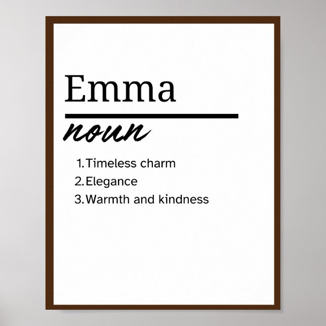 Poster Emma, Definição de Nome Personalizado para Raparig (Frente)