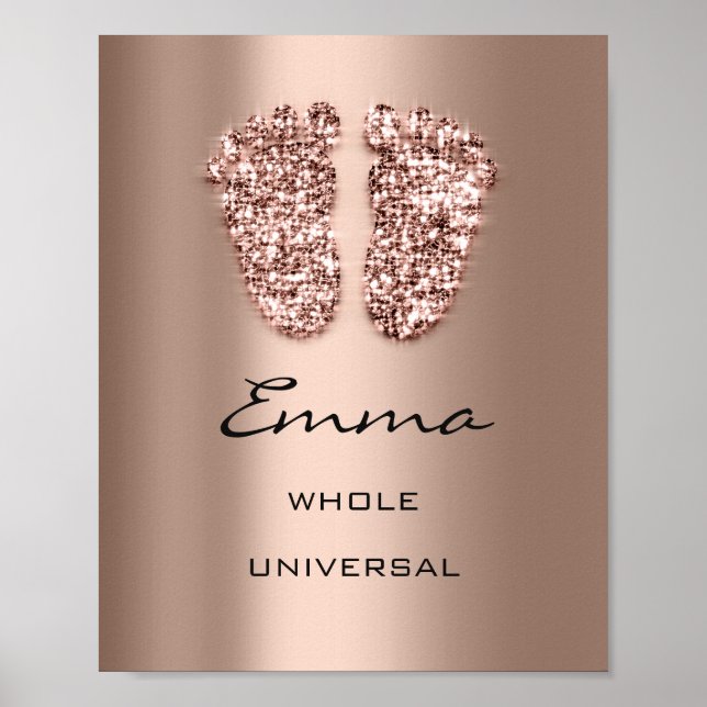Poster Emma Name Significa New Baby Feet Rosa Glitter (Frente)