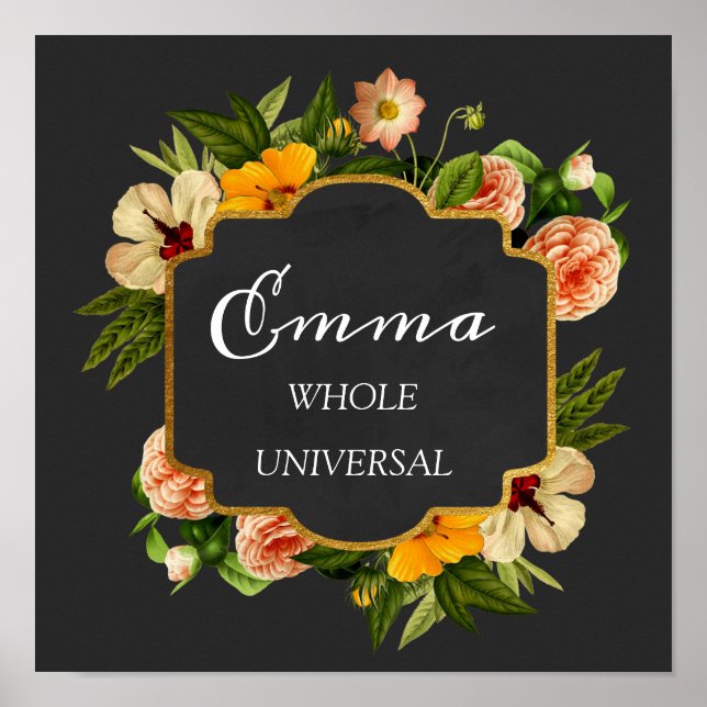 Poster Emma Name Significa Royal Rosa Frame Gift (Frente)