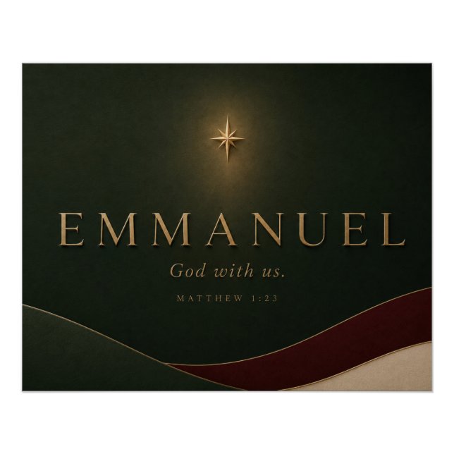 Pôster EMMANUEL | Mateus 1:23 Cristão  (Frente)
