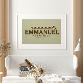 Poster EMMANUEL | Mateus 1:23 Natal | Soft Sage