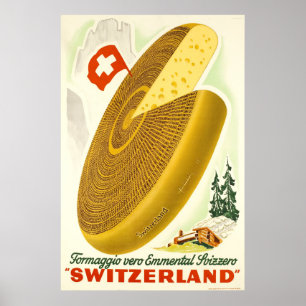 Pôster Emmental Svizzero do vero de Formaggio, suiça,