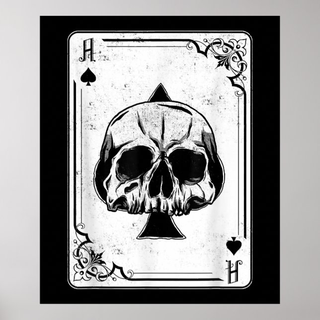 Poster Emo Gothic e Punk Ace do jogo de pôquer do Spades (Frente)