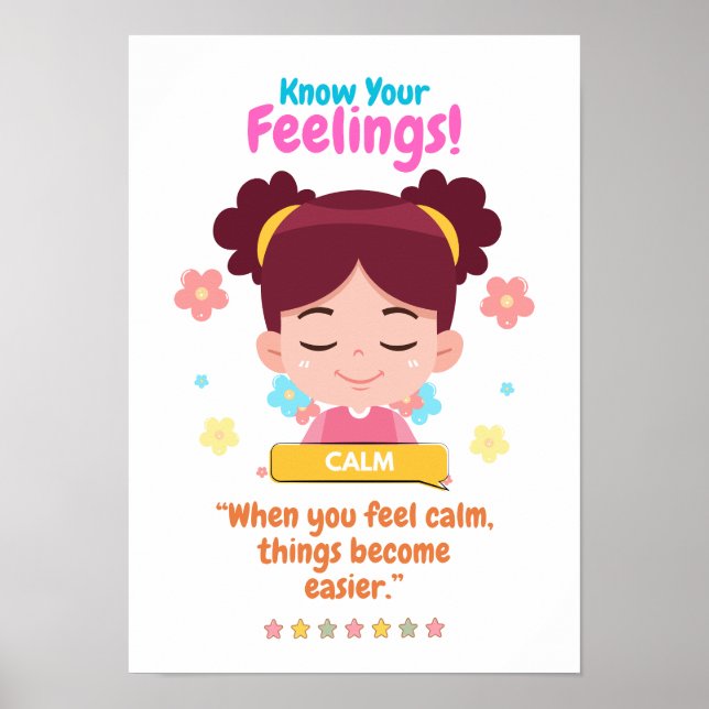 Poster Emoção das Crianças com Calma (Frente)