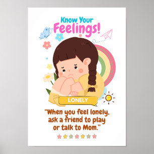 Poster Emoção das Crianças com Destaque para Solitário