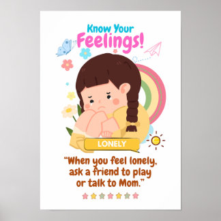Poster Emoção das Crianças com Destaque para Solitário