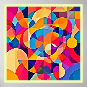 Poster Emoção de Cor Geométrica