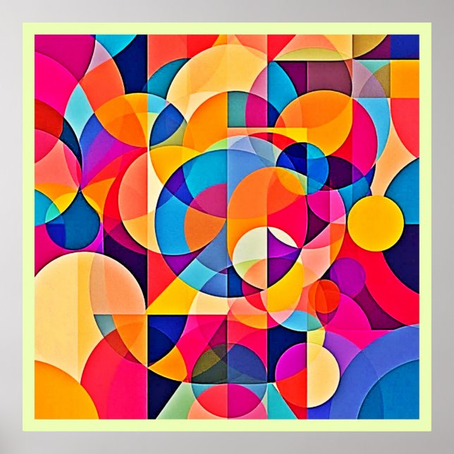 Poster Emoção de Cor Geométrica (Frente)