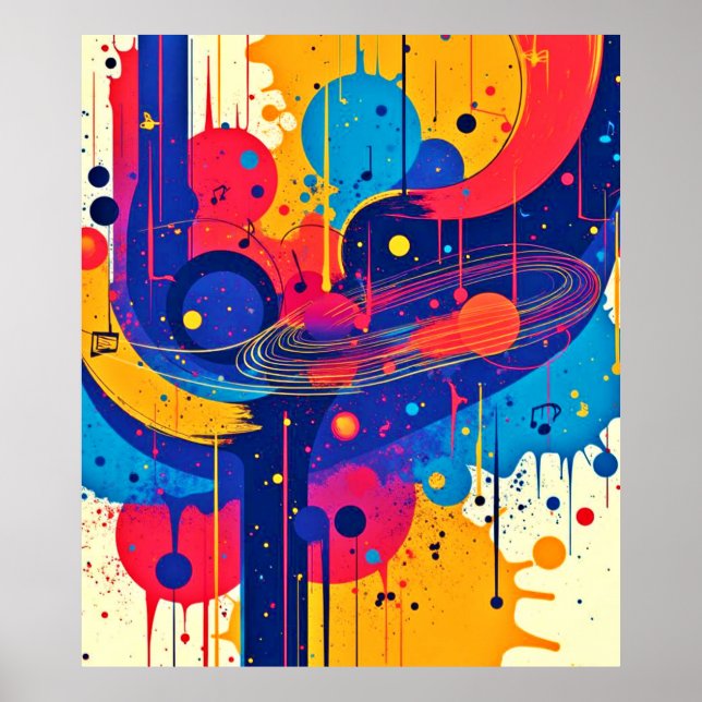 Poster Emoção de Tintas de Música (Frente)