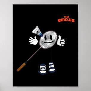 Poster Emoji Badminton Esportes Polegar Para Cima