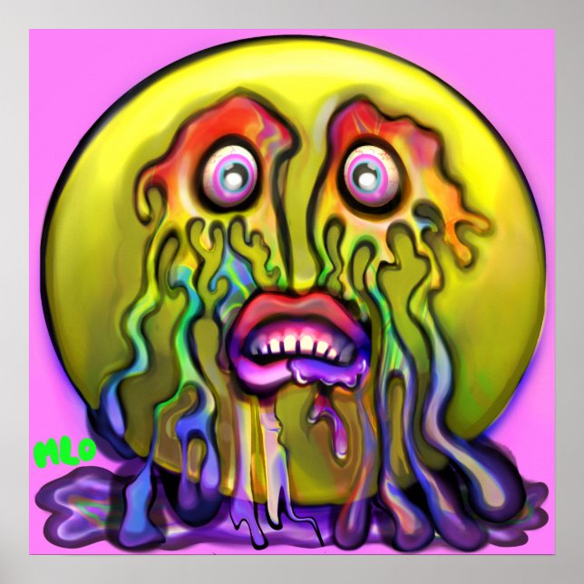 Poster Emoji Chorando Lágrimas Tristes Arco-Íris Gráficas (Frente)