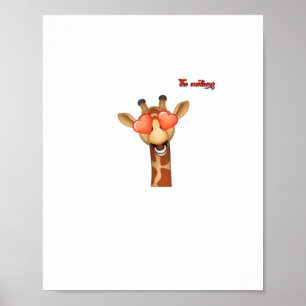 Poster emoji feliz amor olhos girafa rosto 