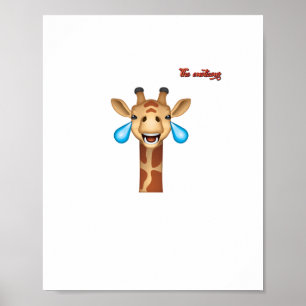 Poster emoji girafa chorando feliz rosto
