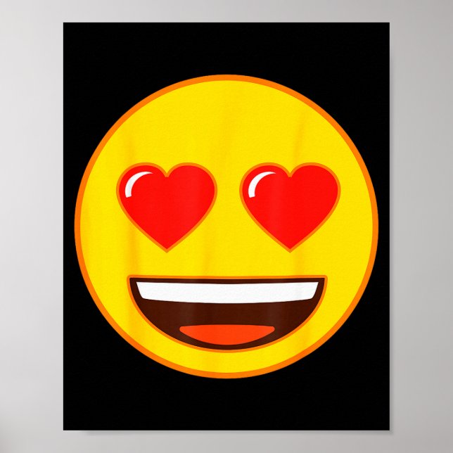 Poster Emoji Heart Eyes Yellow Smile Face  (Frente)