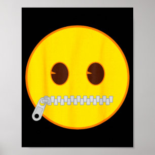 Poster Emoji Oficial Rosto Sorriso Amarelo Boca Zíper