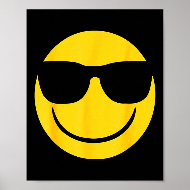 Poster Emoji Retro Sungles Yellow Smile Face  (Frente)