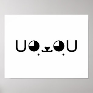 Poster Emoticon bonito de Kaomoji do japonês do cão de