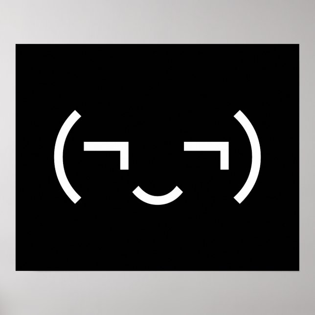 Poster Emoticono Presunçoso (¬‿¬) Kaomoji Japonês (Frente)