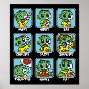 Poster Emoticons do zombi