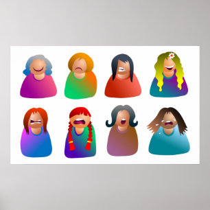 Poster Emoticons fêmeas