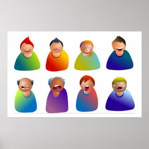 Poster Emoticons masculinos