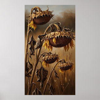 Poster Emotional Drying Sunflower Art