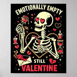 Poster Emotivamente Vazio Ainda Esqueleto de São Valentim