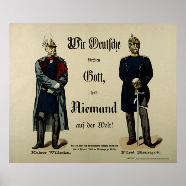 Pôster Emperor Wilhelm I and Prince Bismarck (Frente)