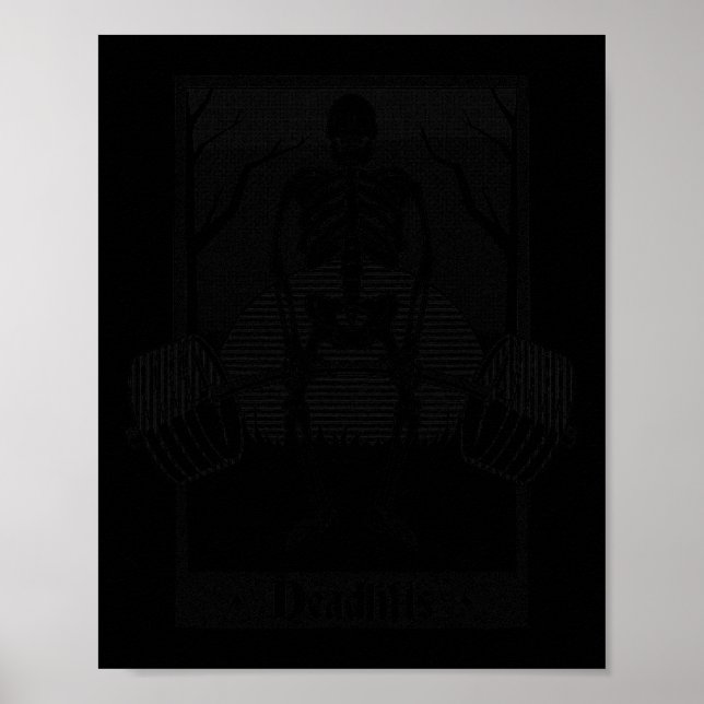 Poster Empilhadoras de Peso Skeleton Halloween Gym Work (Frente)