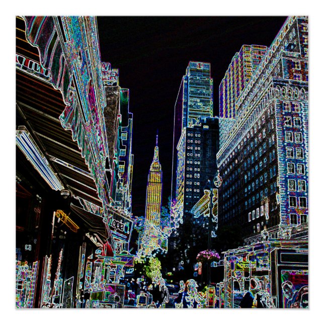 Pôster Empire State Building, 42ª Rua, Nova Iorque (Frente)
