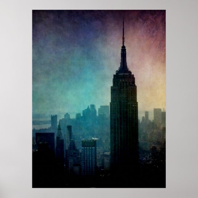 Pôster Empire State Building ao anoitecer (Frente)